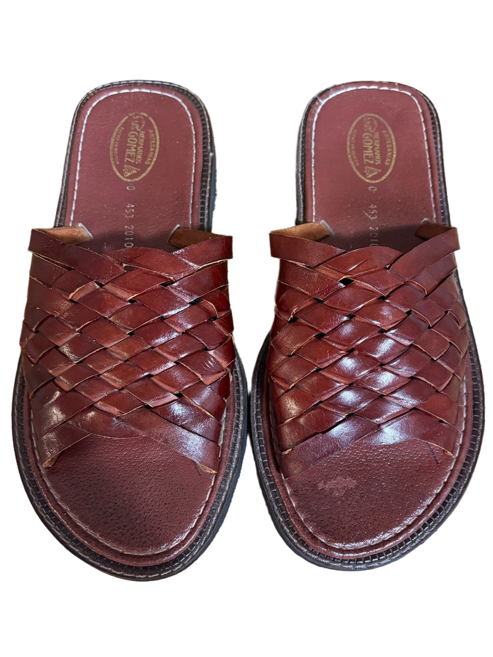 Men’s Leather Woven Slide Sandals